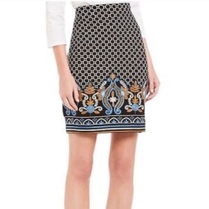 J. McLaughlin Honeycomb Embroidered Skirt 4 Bees Floral Boho Preppy Fairycore